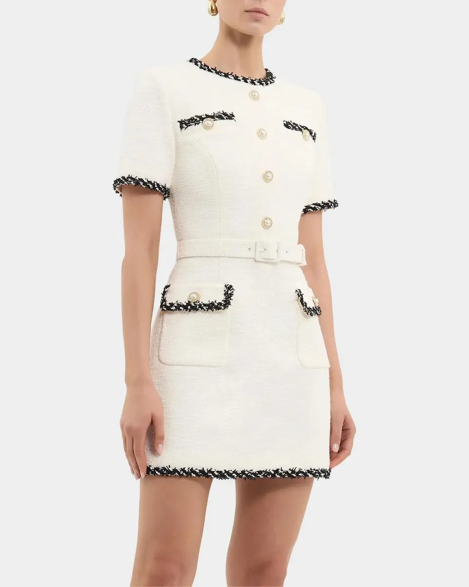 Rebecca Vallance Jacquie Contrast-Trim Tweed Mini Dress | Thumbnail 6