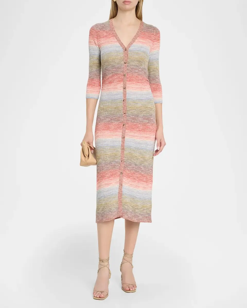 Veronica Beard Tavielle Ribbed Knit Midi Dress | Thumbnail 2 Veronica Beard Tavielle Ribbed Knit Midi Dress | Thumbnail 2