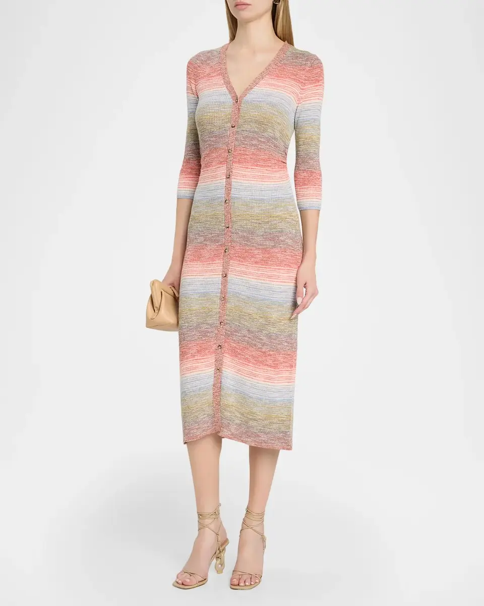 Veronica Beard Tavielle Ribbed Knit Midi Dress | Thumbnail 4 Veronica Beard Tavielle Ribbed Knit Midi Dress | Thumbnail 4