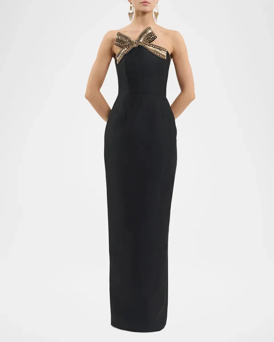 Rebecca Vallance Venus Strapless Bow-Embellished Column Gown | Thumbnail 4 Rebecca Vallance Venus Strapless Bow-Embellished Column Gown | Thumbnail 4