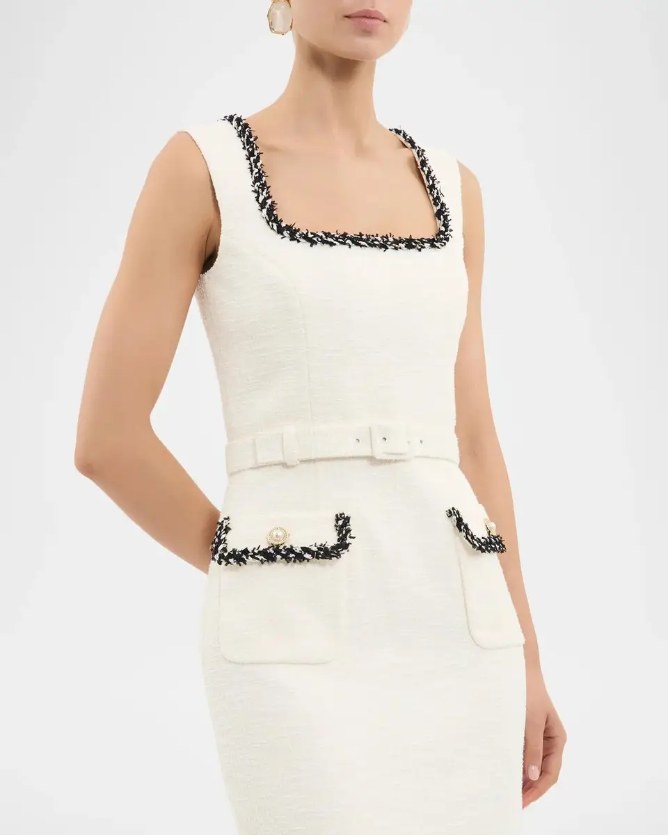 Rebecca Vallance Jacquie Bonded Tweed Midi Dress | Thumbnail 5 Rebecca Vallance Jacquie Bonded Tweed Midi Dress | Thumbnail 5