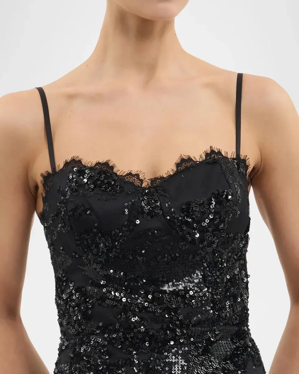 Rebecca Vallance Beau Sequin Lace Column Midi Dress | Thumbnail 5