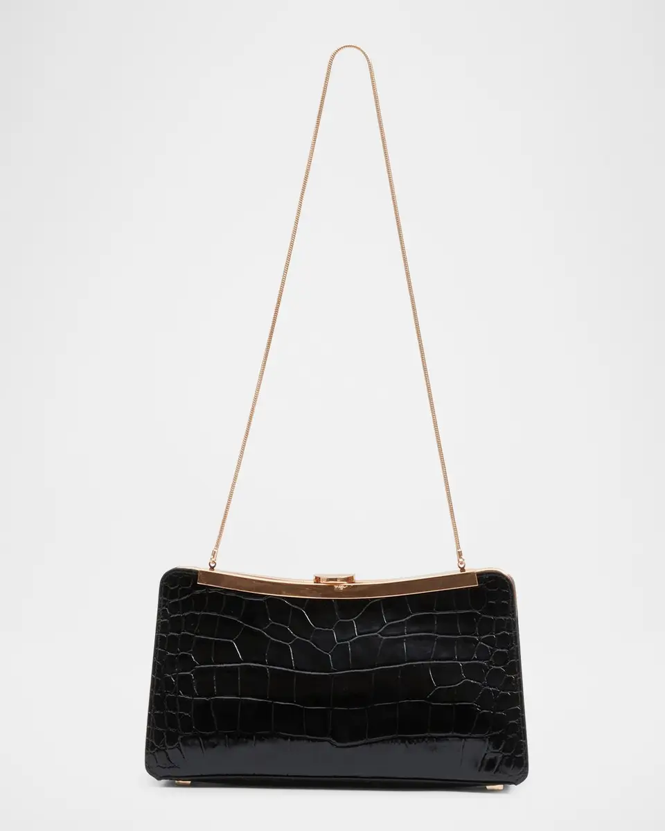 Simkhai Solange Croc-Embossed Leather Clutch | Thumbnail 2