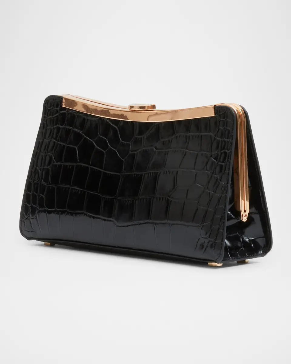 Simkhai Solange Croc-Embossed Leather Clutch | Thumbnail 3