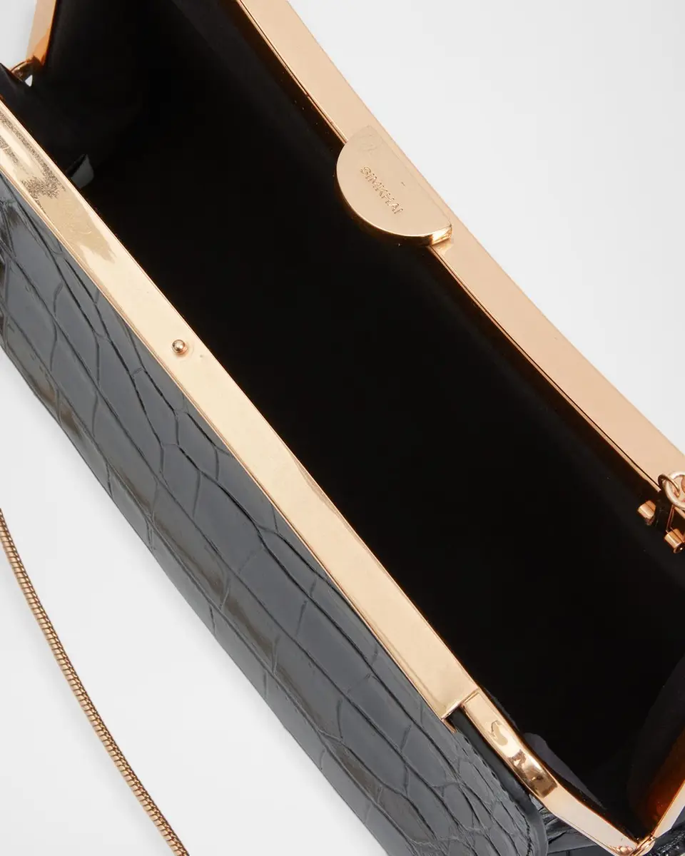 Simkhai Solange Croc-Embossed Leather Clutch | Thumbnail 4