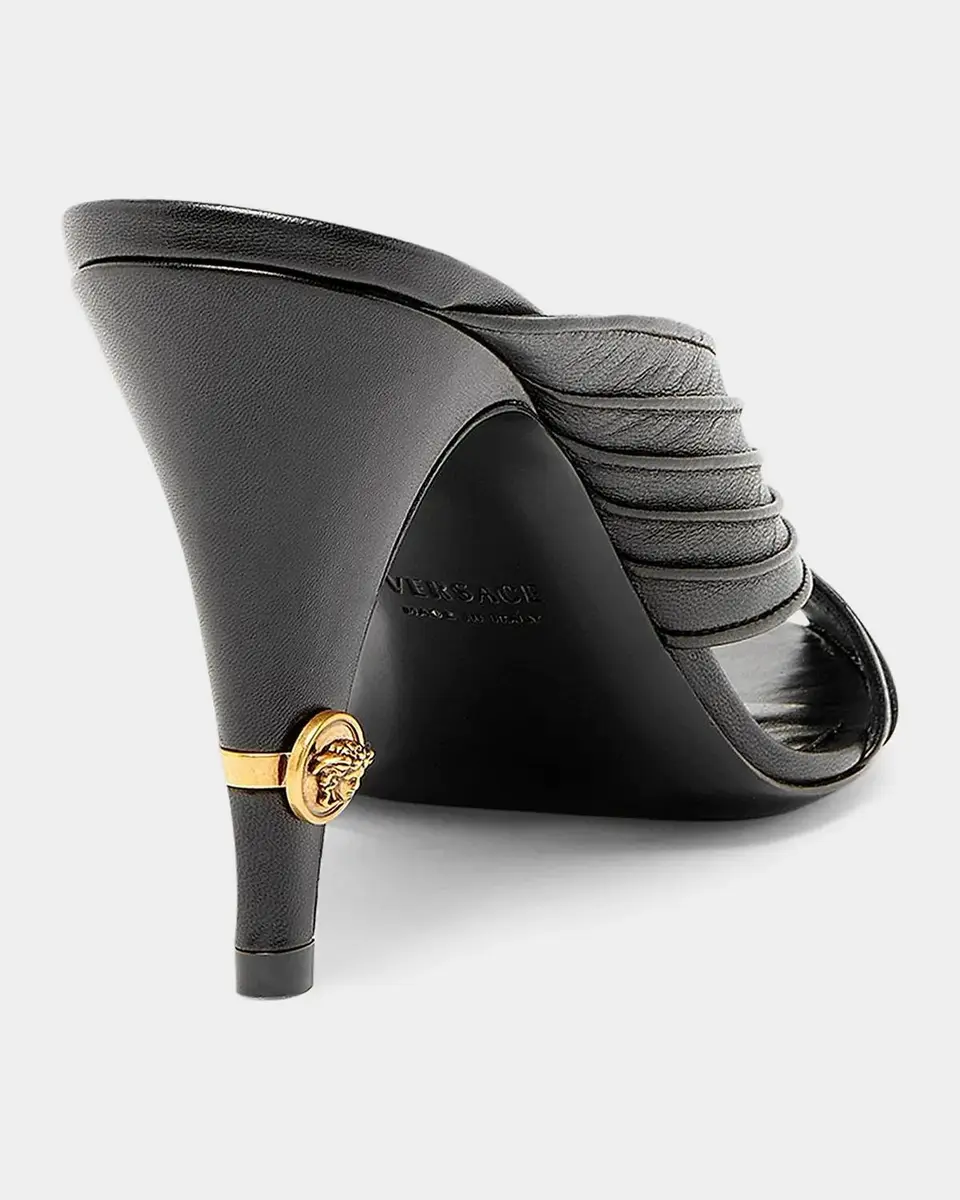 Versace Medusa 90MM Leather Mules | Thumbnail 2 Versace Medusa 90MM Leather Mules | Thumbnail 2