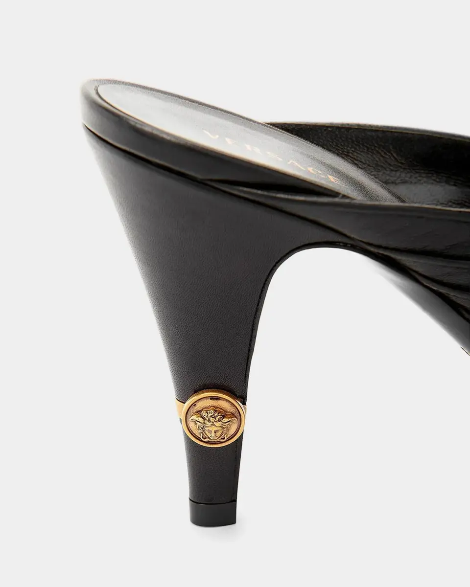 Versace Medusa 90MM Leather Mules | Thumbnail 3 Versace Medusa 90MM Leather Mules | Thumbnail 3