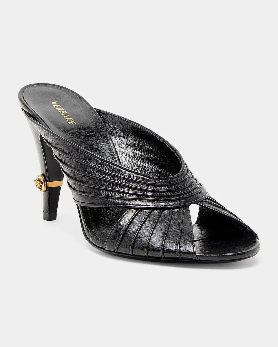 Versace Medusa 90MM Leather Mules | Thumbnail 5 Versace Medusa 90MM Leather Mules | Thumbnail 5