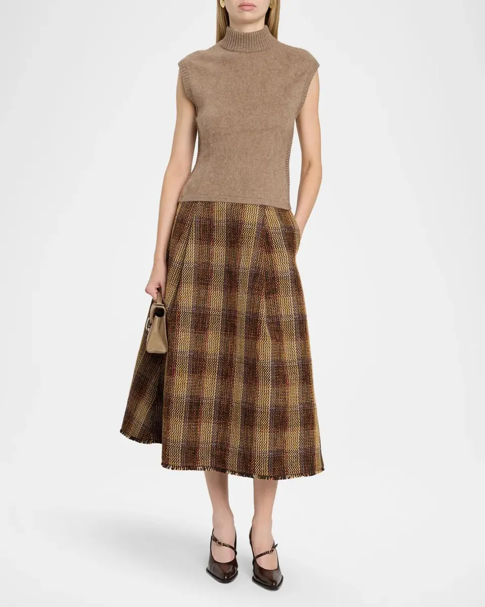 Toccin Stacy Plaid A-Line Midi Skirt | Thumbnail 2 Toccin Stacy Plaid A-Line Midi Skirt | Thumbnail 2