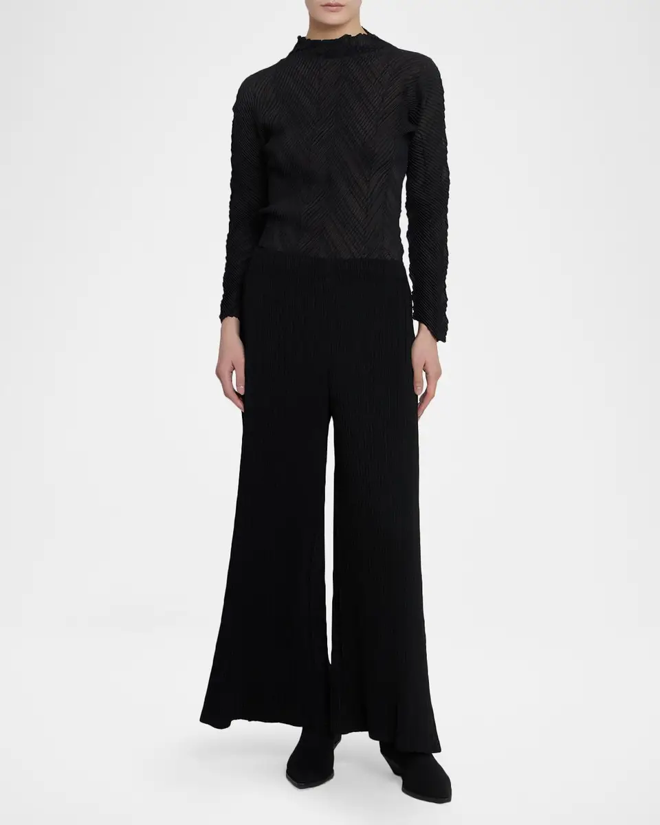 Issey Miyake Hatching Pleated Wide-Leg Pants | Thumbnail 2