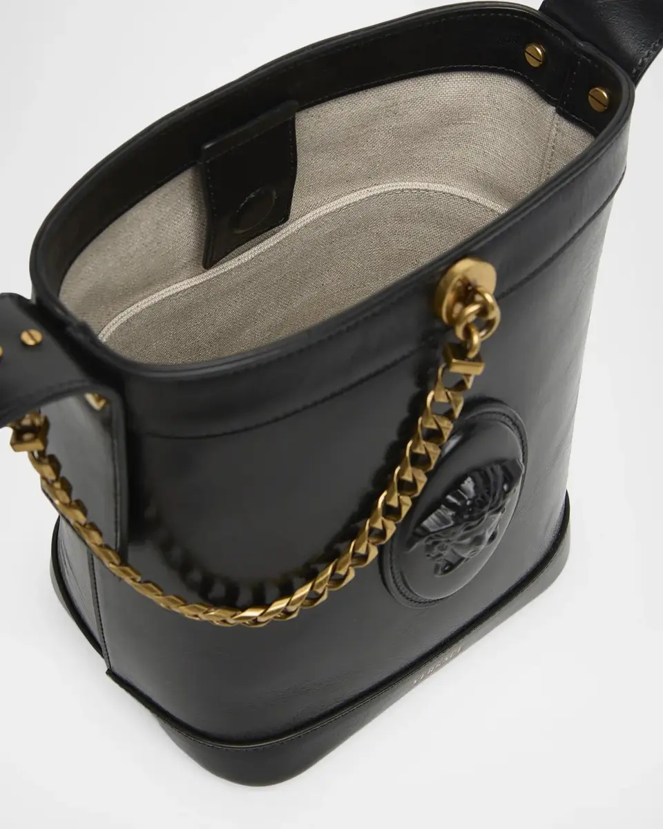 Versace Pivot Mini Leather Bucket Bag | Thumbnail 4