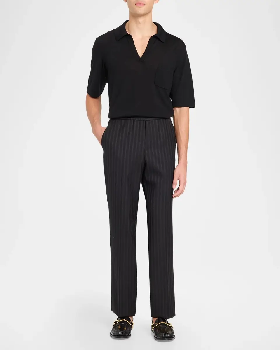 Versace Men's Greca Jacquard Wool Trousers | Thumbnail 2 Versace Men's Greca Jacquard Wool Trousers | Thumbnail 2