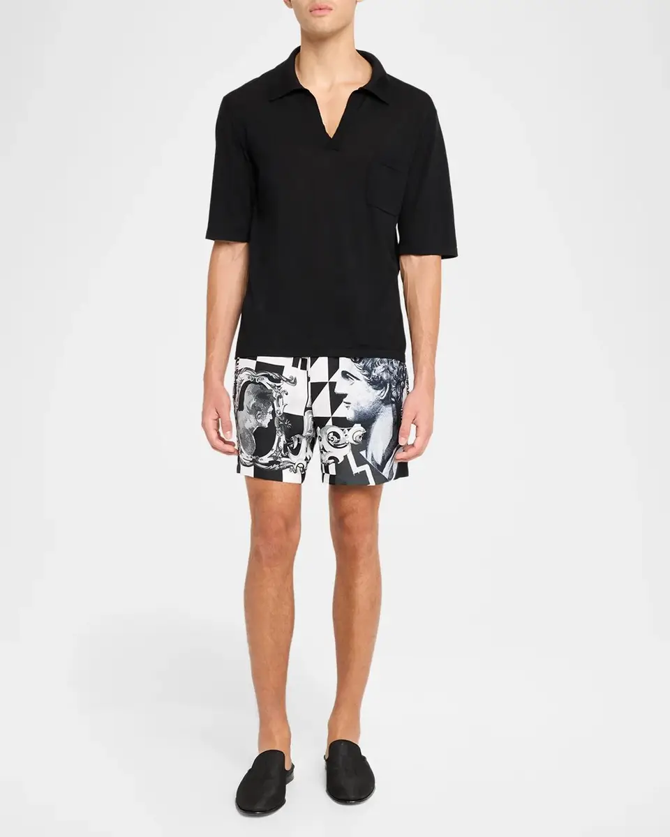 Versace Medusa Collage Silk Twill Shorts | Thumbnail 2 Versace Medusa Collage Silk Twill Shorts | Thumbnail 2