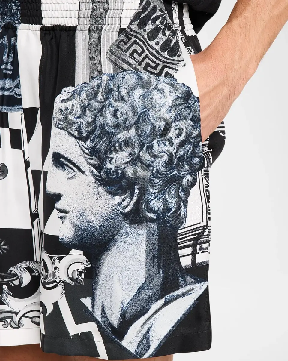 Versace Medusa Collage Silk Twill Shorts | Thumbnail 5 Versace Medusa Collage Silk Twill Shorts | Thumbnail 5