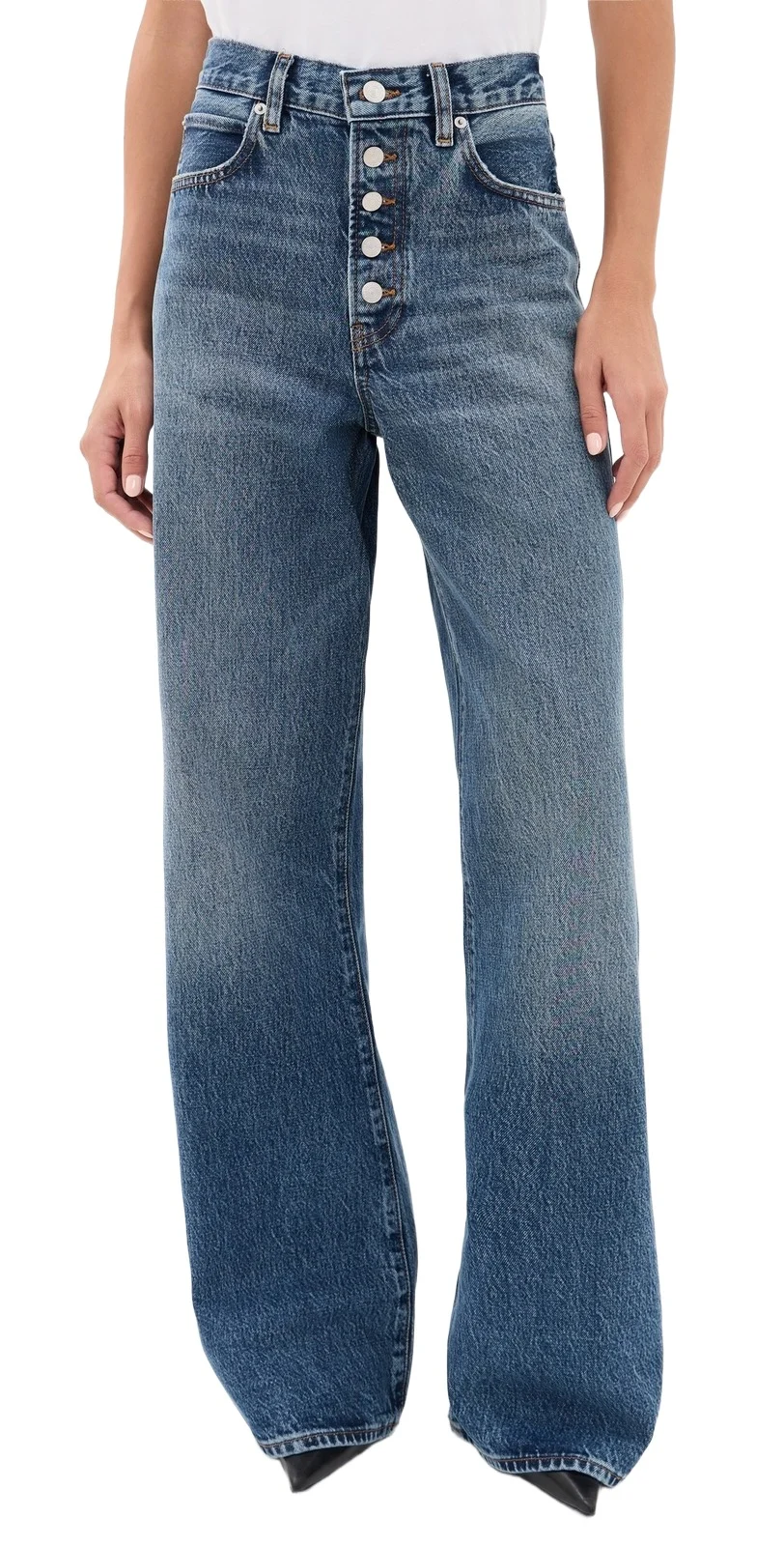 Frame The Loose Exposed Buttons Jeans