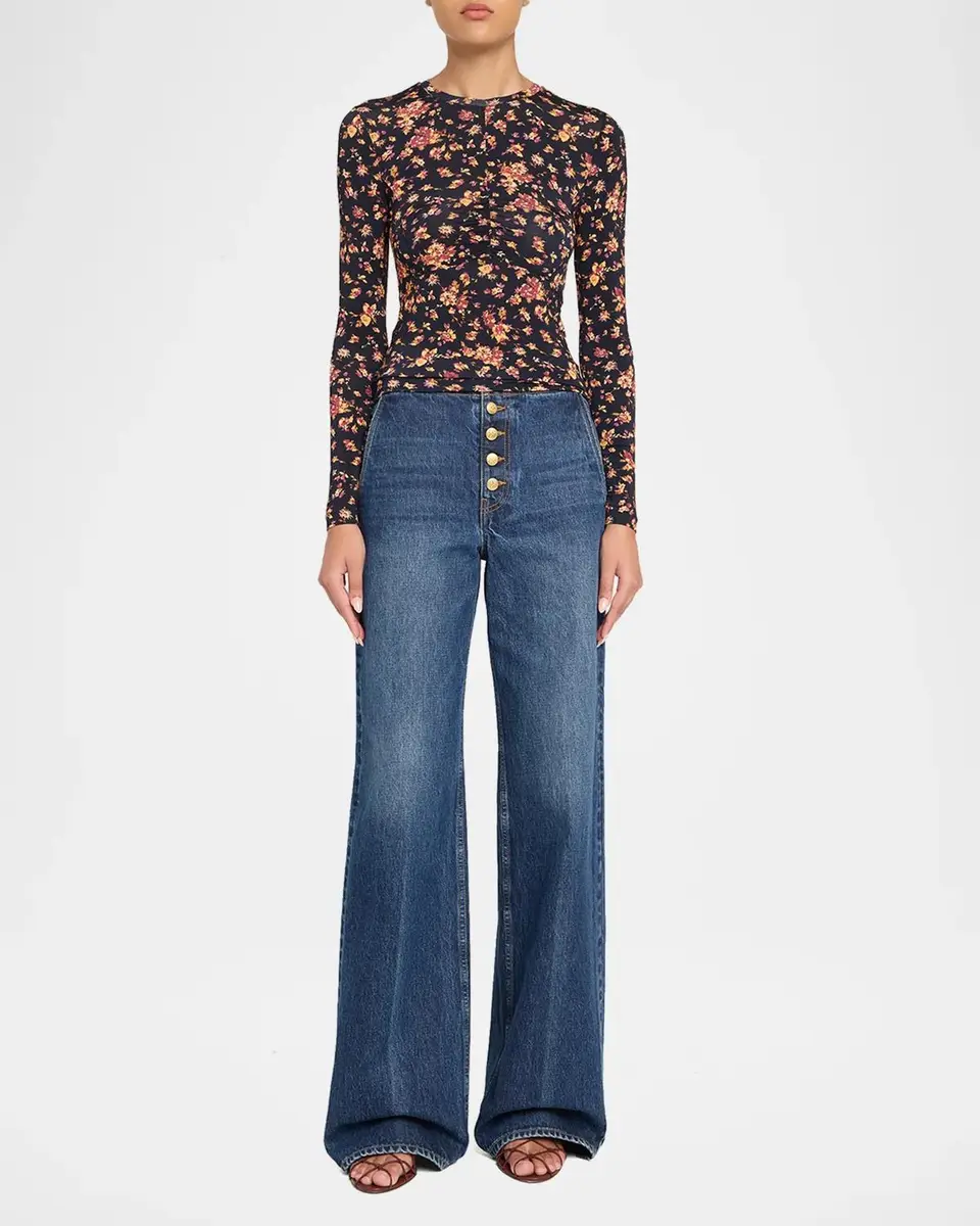 Ulla Johnson Neri Long-Sleeve Jersey Top | Thumbnail 2