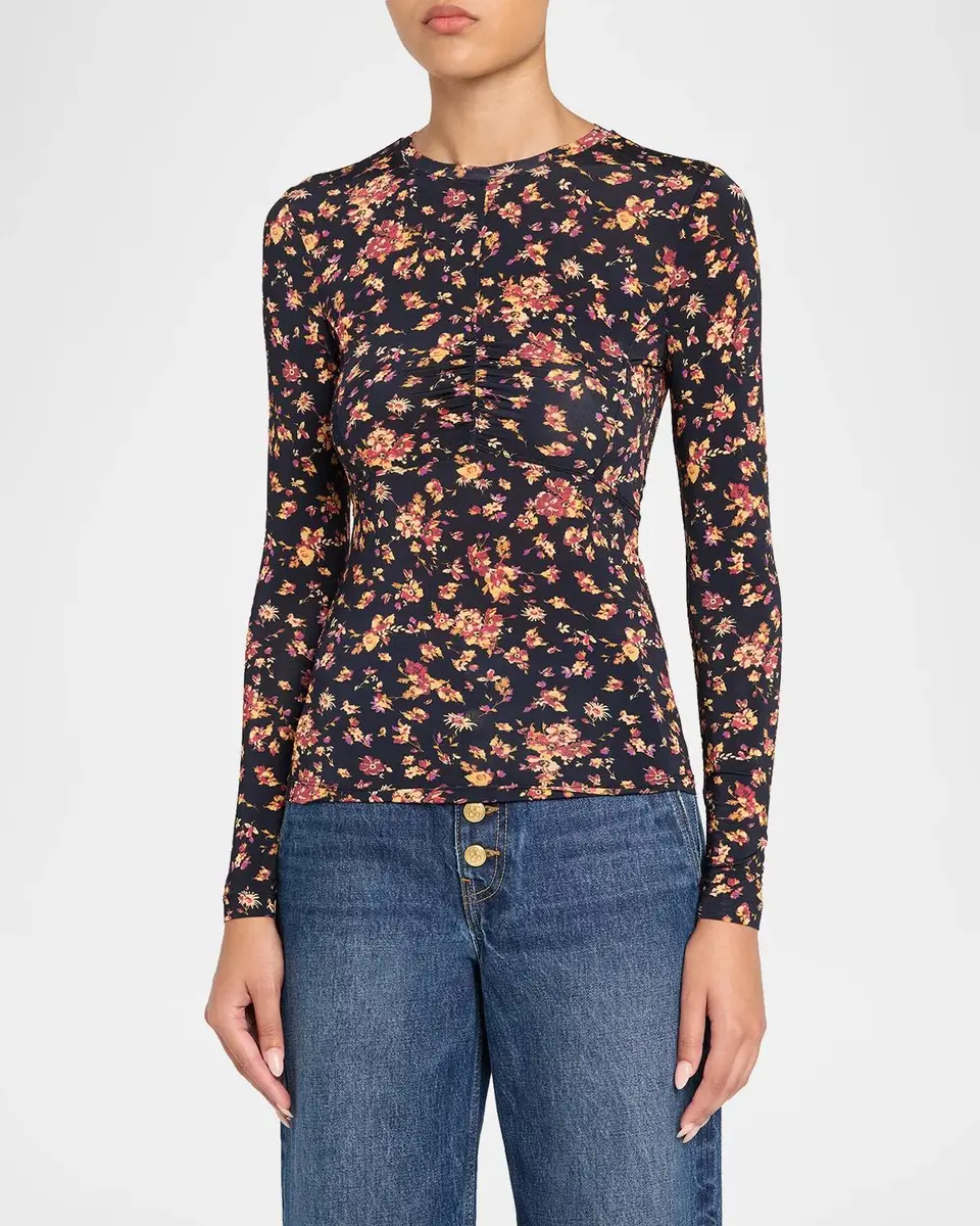 Ulla Johnson Neri Long-Sleeve Jersey Top | Thumbnail 4