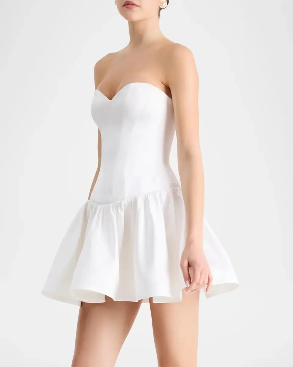 HELSI Emma Strapless Sweetheart Satin Mini Dress | Thumbnail 4 HELSI Emma Strapless Sweetheart Satin Mini Dress | Thumbnail 4