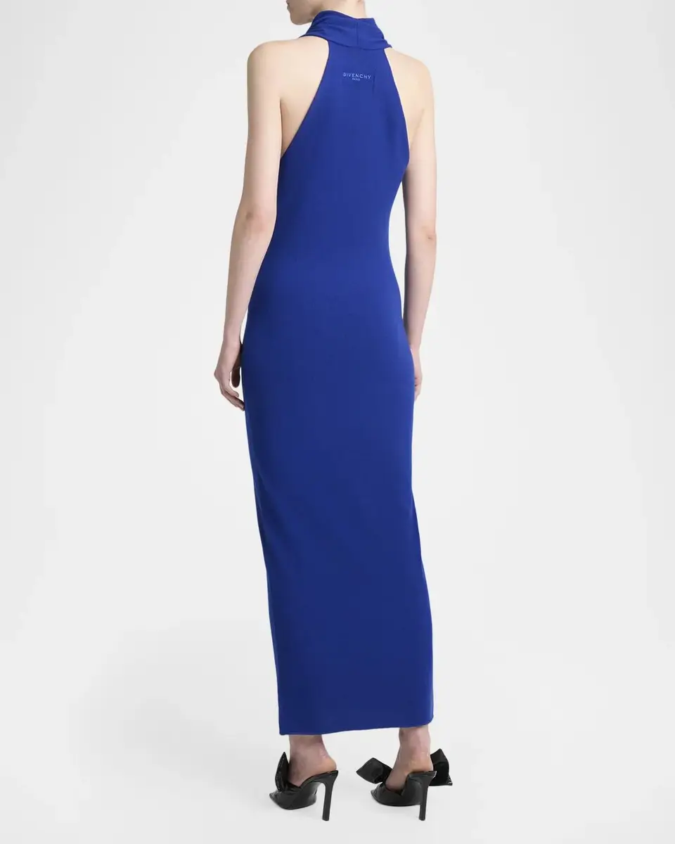 Givenchy Draped Halter Wool Knit Maxi Dress | Thumbnail 3 Givenchy Draped Halter Wool Knit Maxi Dress | Thumbnail 3