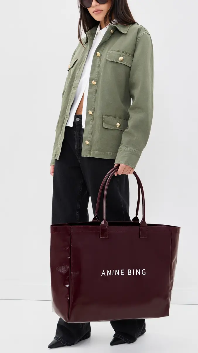Anine Bing Leo Coated Canvas Tote Bag | Thumbnail 3 Anine Bing Leo Coated Canvas Tote Bag | Thumbnail 3