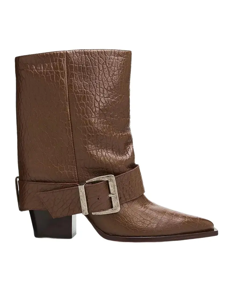 Schutz Parker 85MM Buckled Leather Booties | Image 1 Schutz Parker 85MM Buckled Leather Booties | Image 1