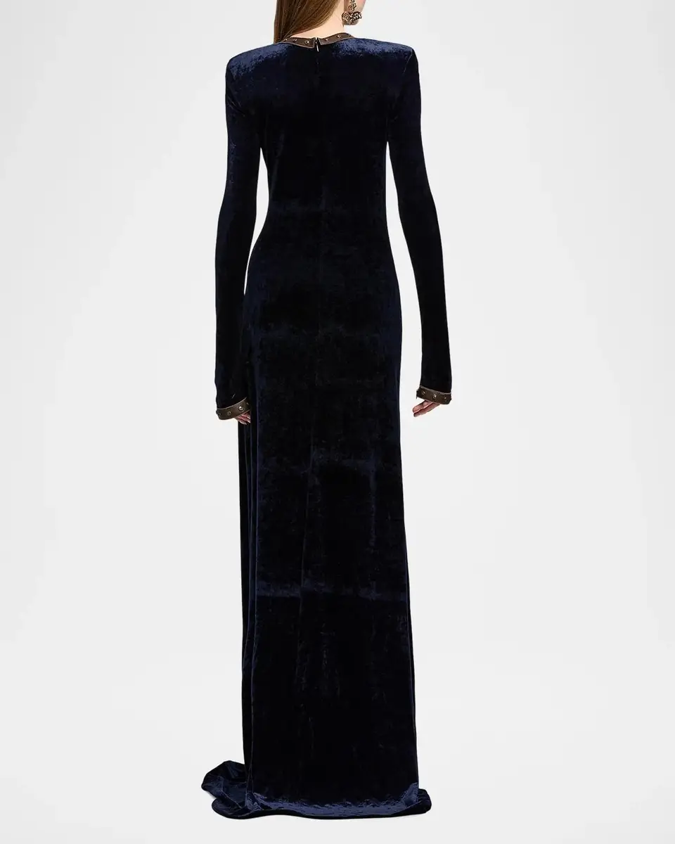 Ralph Lauren Collection Nancie Velour Evening Dress | Thumbnail 3 Ralph Lauren Collection Nancie Velour Evening Dress | Thumbnail 3