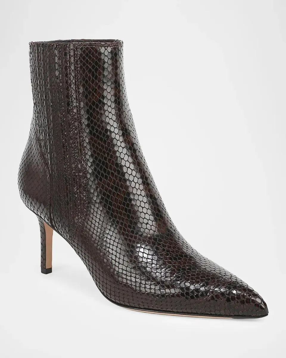 Veronica Beard 70mm Lisa Snake-Embossed Leather Ankle Booties | Thumbnail 2 Veronica Beard 70mm Lisa Snake-Embossed Leather Ankle Booties | Thumbnail 2