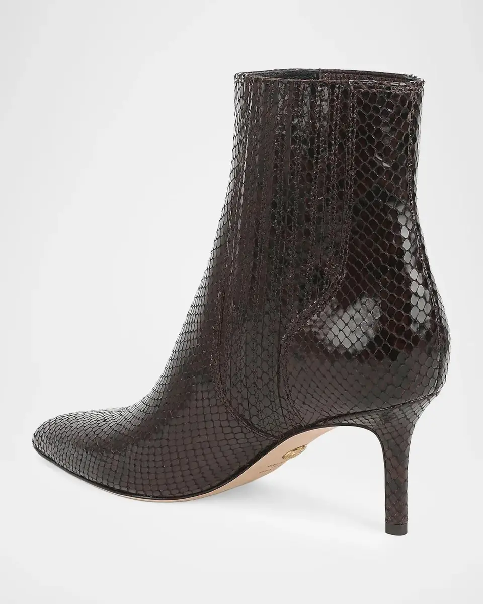 Veronica Beard 70mm Lisa Snake-Embossed Leather Ankle Booties | Thumbnail 3 Veronica Beard 70mm Lisa Snake-Embossed Leather Ankle Booties | Thumbnail 3