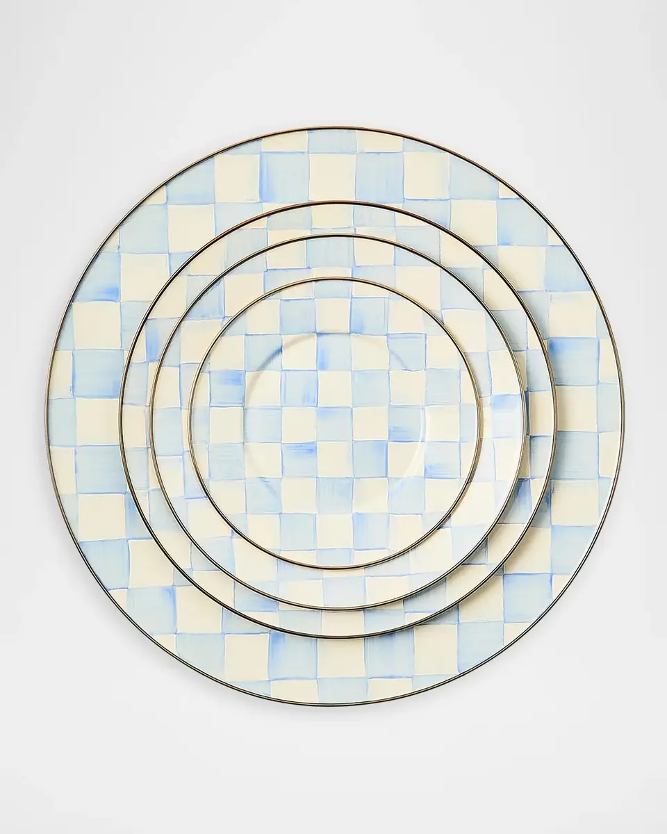 MacKenzie-Childs Sky Check Enamel Salad Plate | Thumbnail 3 MacKenzie-Childs Sky Check Enamel Salad Plate | Thumbnail 3