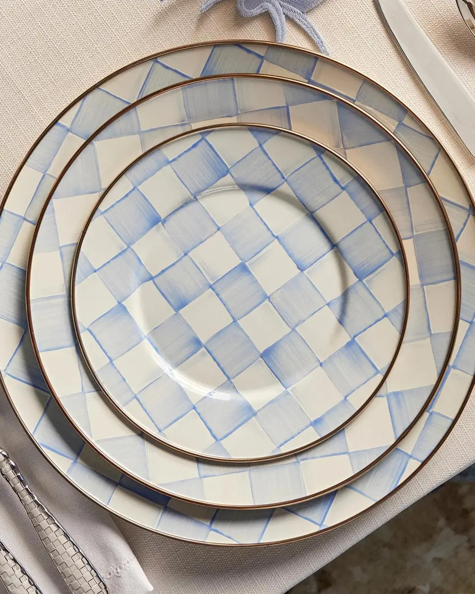 MacKenzie-Childs Sky Check Enamel Salad Plate | Thumbnail 4 MacKenzie-Childs Sky Check Enamel Salad Plate | Thumbnail 4