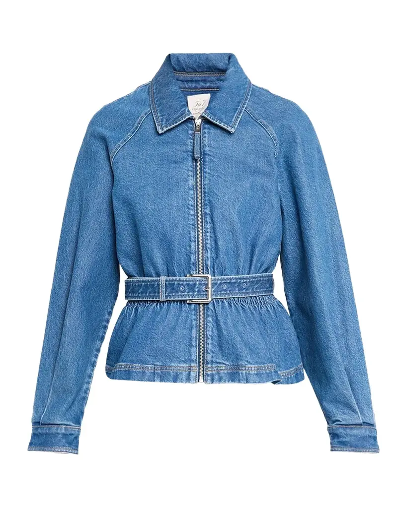 Cinq à Sept Briar Belted Denim Jacket | Image 1 Cinq à Sept Briar Belted Denim Jacket | Image 1