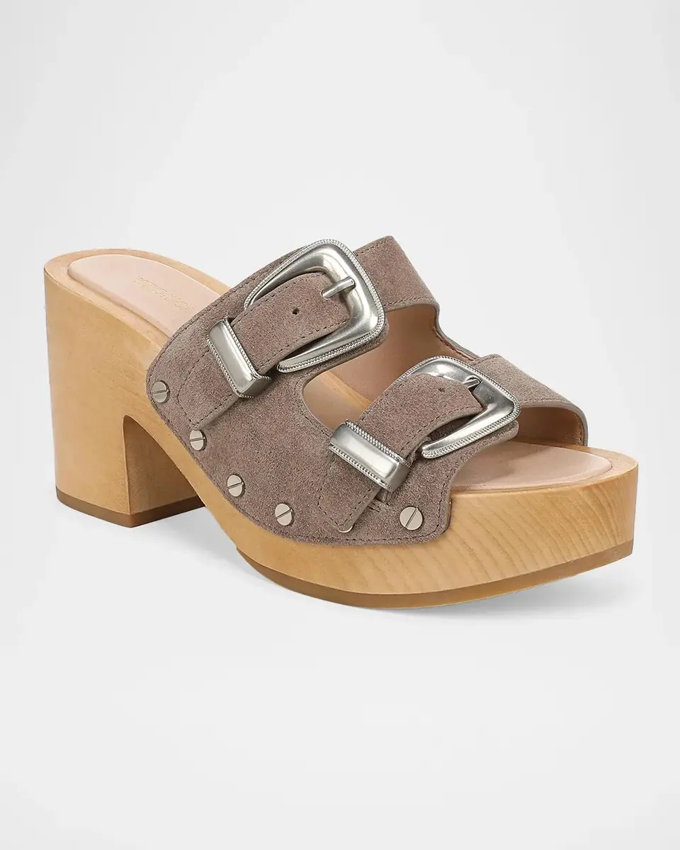 Veronica Beard 85mm Halifax 2 Suede Platform Clog Sandals | Thumbnail 2 Veronica Beard 85mm Halifax 2 Suede Platform Clog Sandals | Thumbnail 2