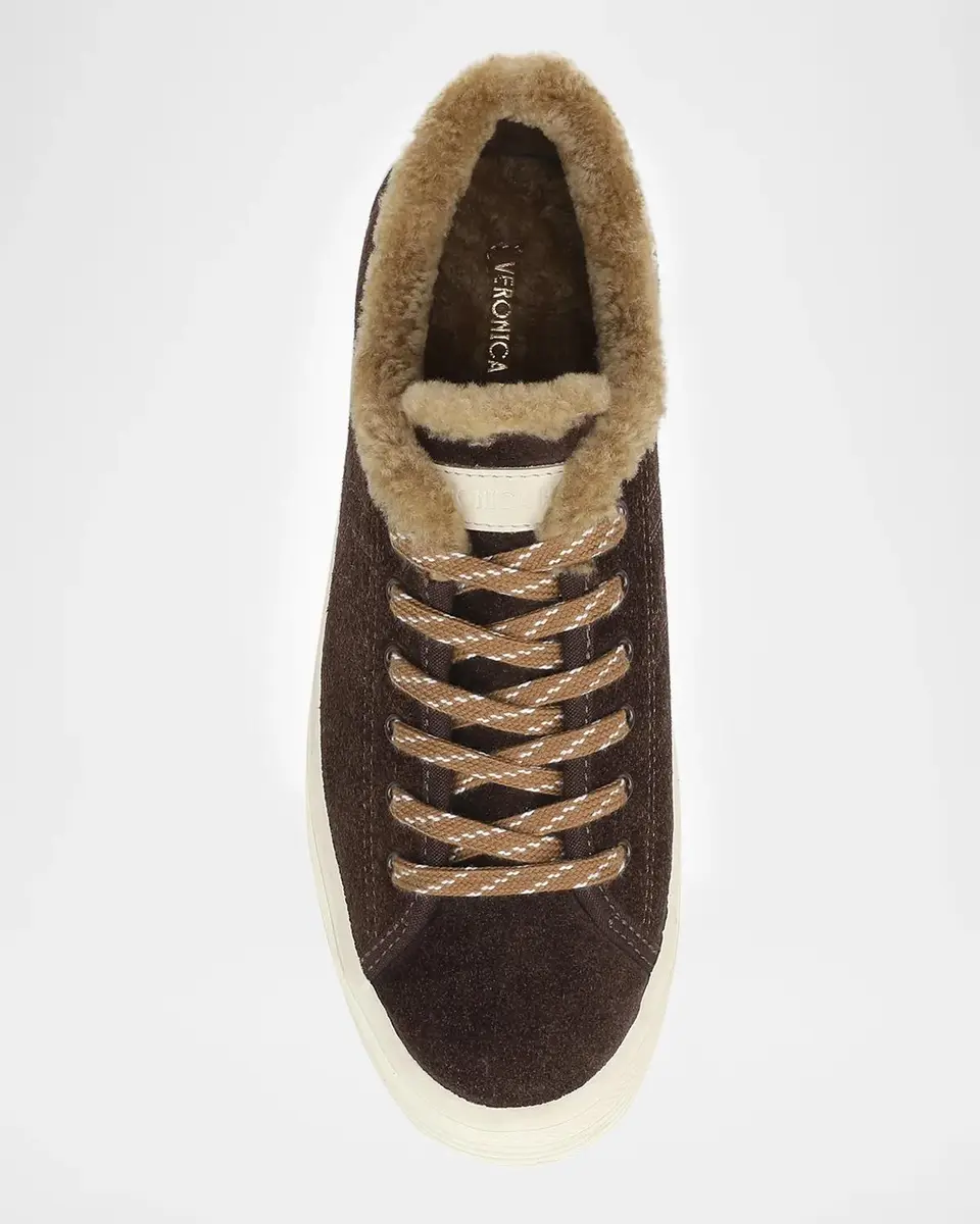 Veronica Beard Truett Shearling-Lined Suede Platform Sneakers | Thumbnail 4