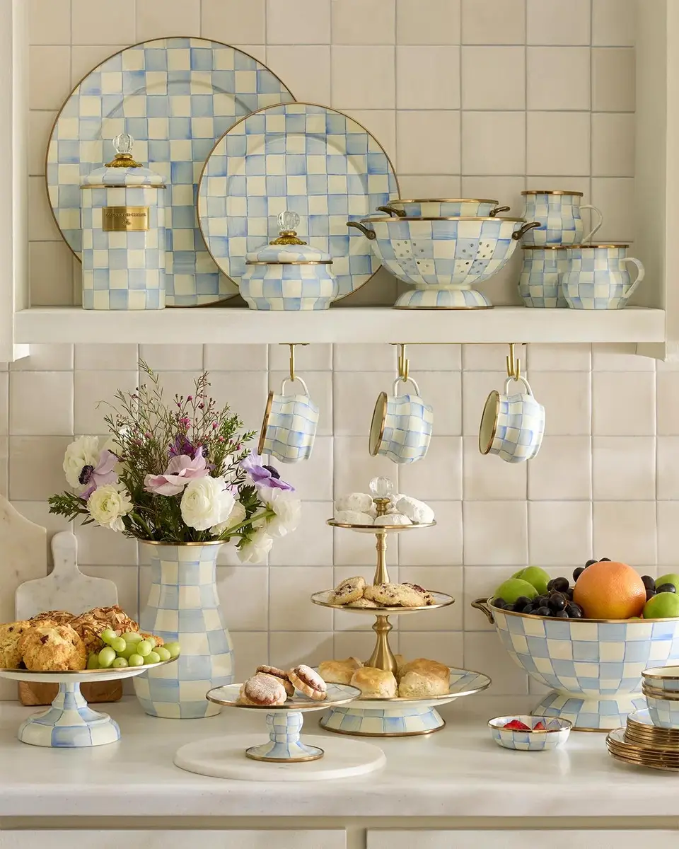 MacKenzie-Childs Check Hand-Painted Glass & Brass Squash | Thumbnail 2