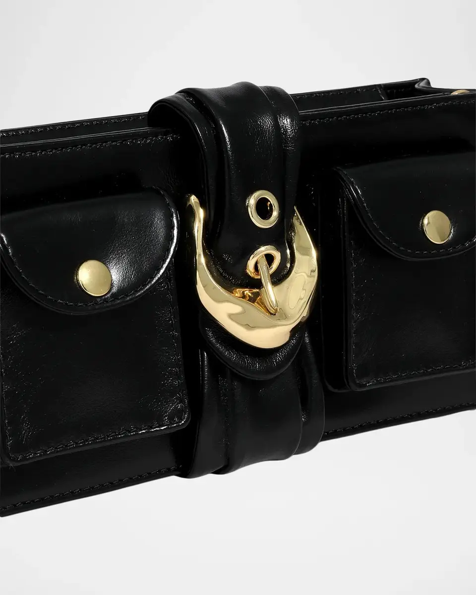 ALEXIS BITTAR Buckle Leather Clutch Bag | Thumbnail 6