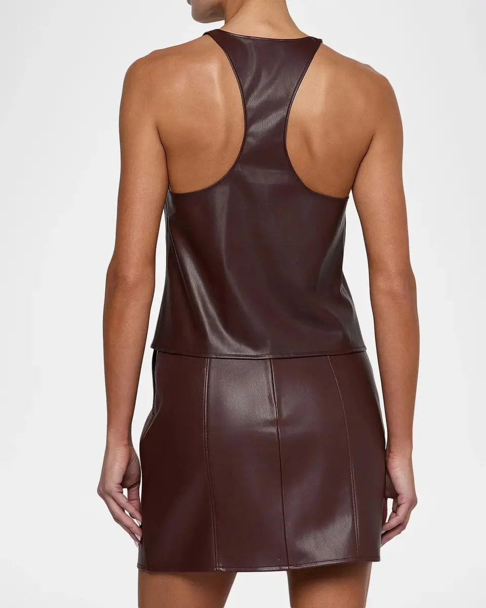 L'Agence Tullia Faux-Leather Tank | Thumbnail 3