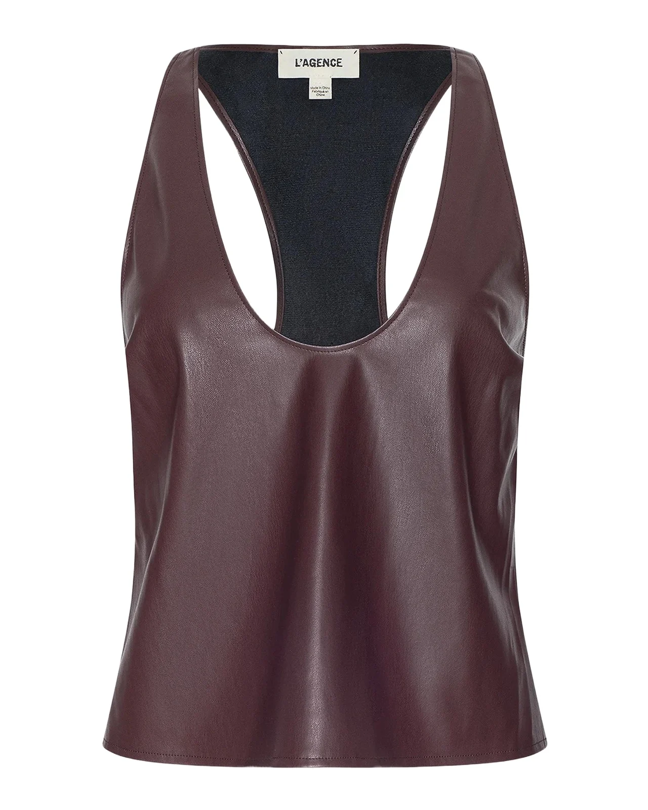 L'Agence Tullia Faux-Leather Tank