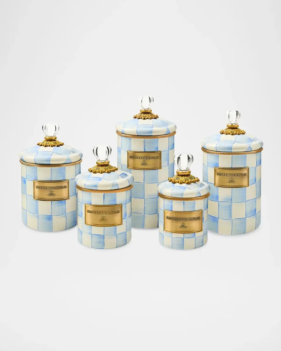 MacKenzie-Childs Small Sky Check Hand-Painted Storage Container | Thumbnail 3 MacKenzie-Childs Small Sky Check Hand-Painted Storage Container | Thumbnail 3