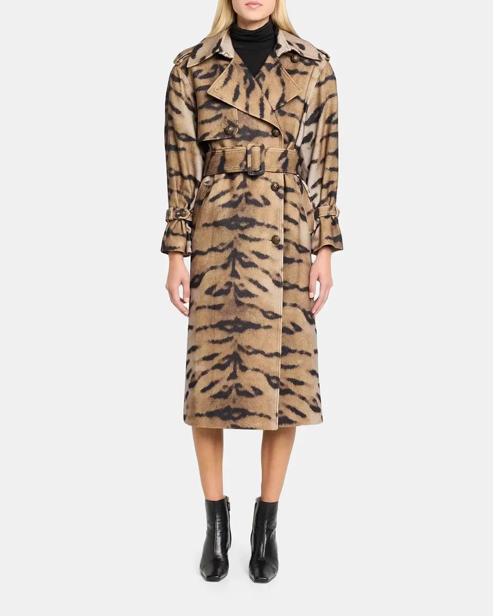 Kobi Halperin Nicole Tiger-Print Wool Trench Coat | Thumbnail 2 Kobi Halperin Nicole Tiger-Print Wool Trench Coat | Thumbnail 2