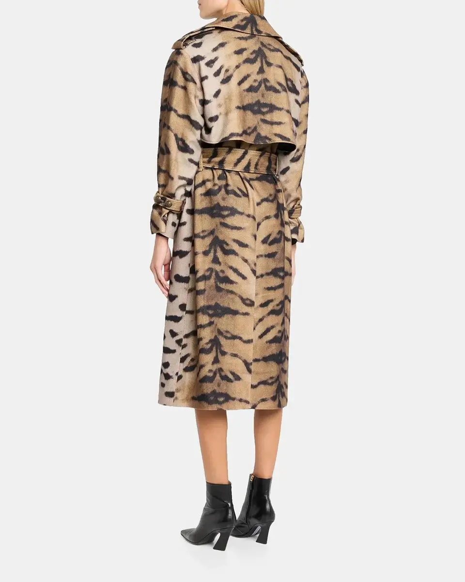 Kobi Halperin Nicole Tiger-Print Wool Trench Coat | Thumbnail 3 Kobi Halperin Nicole Tiger-Print Wool Trench Coat | Thumbnail 3
