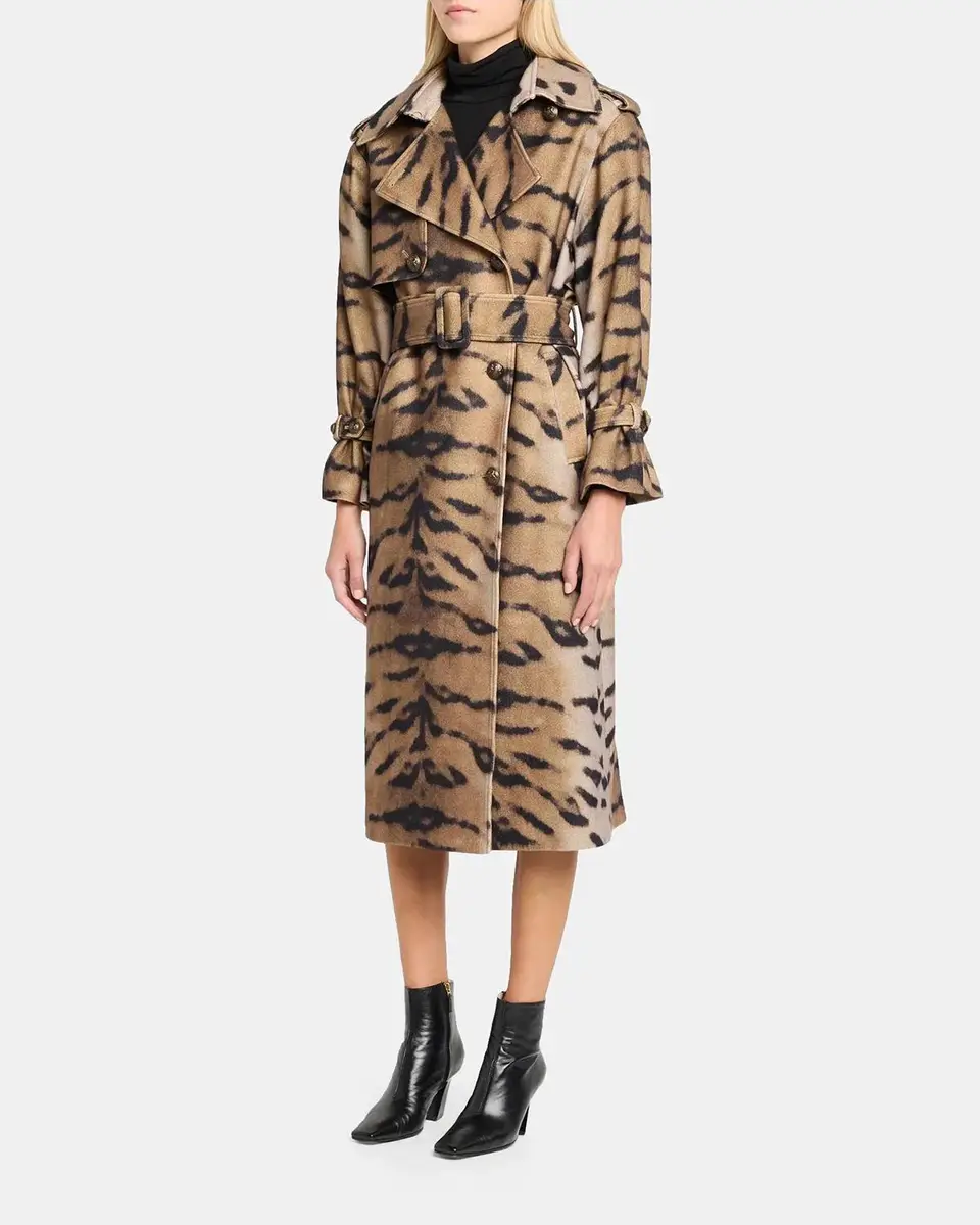 Kobi Halperin Nicole Tiger-Print Wool Trench Coat | Thumbnail 4 Kobi Halperin Nicole Tiger-Print Wool Trench Coat | Thumbnail 4