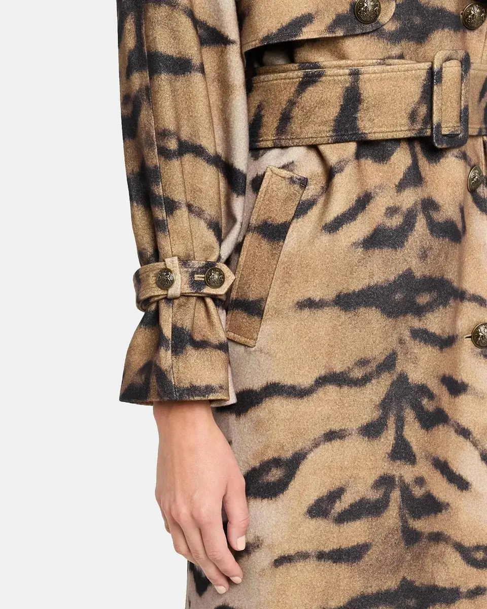 Kobi Halperin Nicole Tiger-Print Wool Trench Coat | Thumbnail 5 Kobi Halperin Nicole Tiger-Print Wool Trench Coat | Thumbnail 5