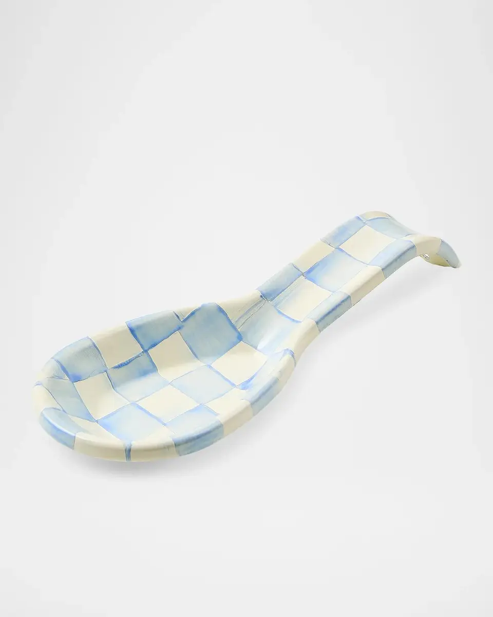 MacKenzie-Childs Sky Check Hand-Painted Enamel Soup Spoon | Thumbnail 2 MacKenzie-Childs Sky Check Hand-Painted Enamel Soup Spoon | Thumbnail 2