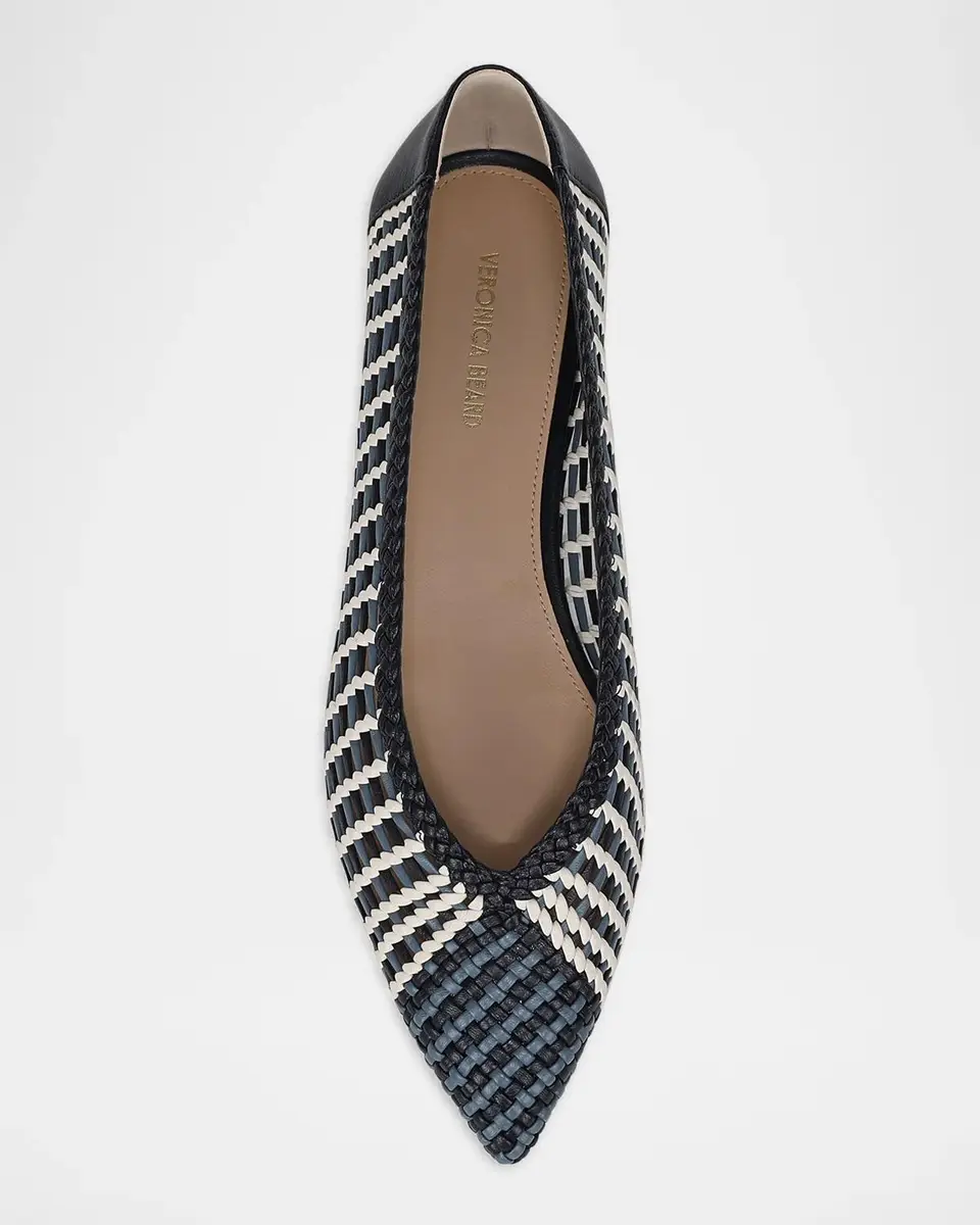 Veronica Beard Bancroft Woven Leather Ballerina Flats | Thumbnail 4