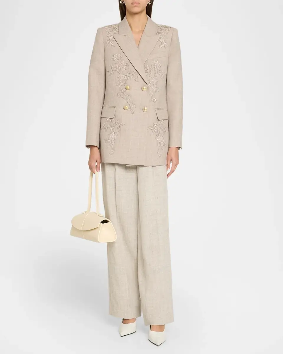 Kobi Halperin Violet Floral-Embroidered Wool Jacket | Thumbnail 2 Kobi Halperin Violet Floral-Embroidered Wool Jacket | Thumbnail 2
