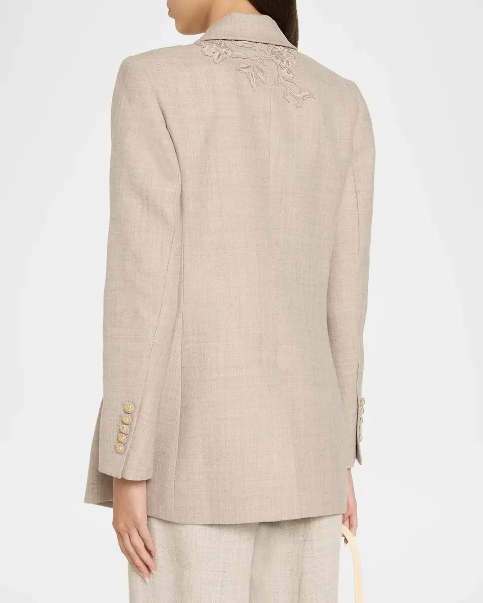 Kobi Halperin Violet Floral-Embroidered Wool Jacket | Thumbnail 3 Kobi Halperin Violet Floral-Embroidered Wool Jacket | Thumbnail 3
