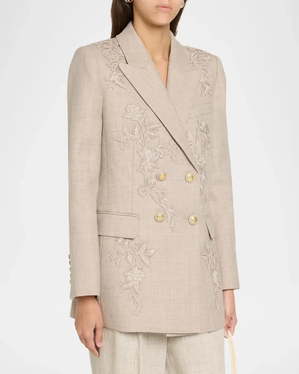 Kobi Halperin Violet Floral-Embroidered Wool Jacket | Thumbnail 4 Kobi Halperin Violet Floral-Embroidered Wool Jacket | Thumbnail 4