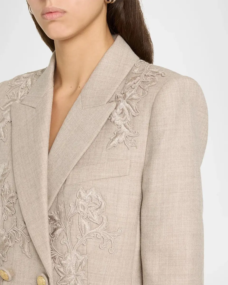 Kobi Halperin Violet Floral-Embroidered Wool Jacket | Thumbnail 5 Kobi Halperin Violet Floral-Embroidered Wool Jacket | Thumbnail 5