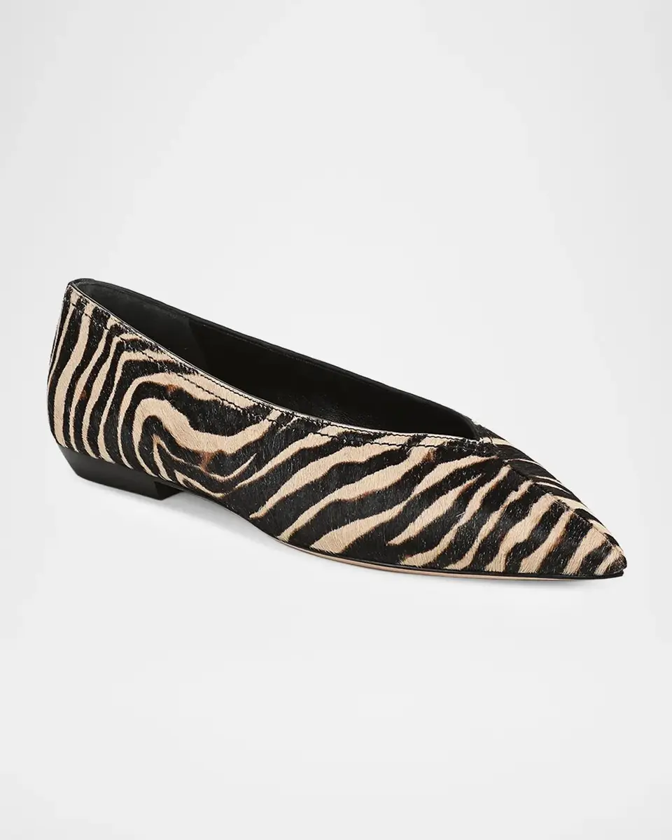 Veronica Beard Bancroft Zebra Calf Hair Ballerina Flats | Thumbnail 2 Veronica Beard Bancroft Zebra Calf Hair Ballerina Flats | Thumbnail 2