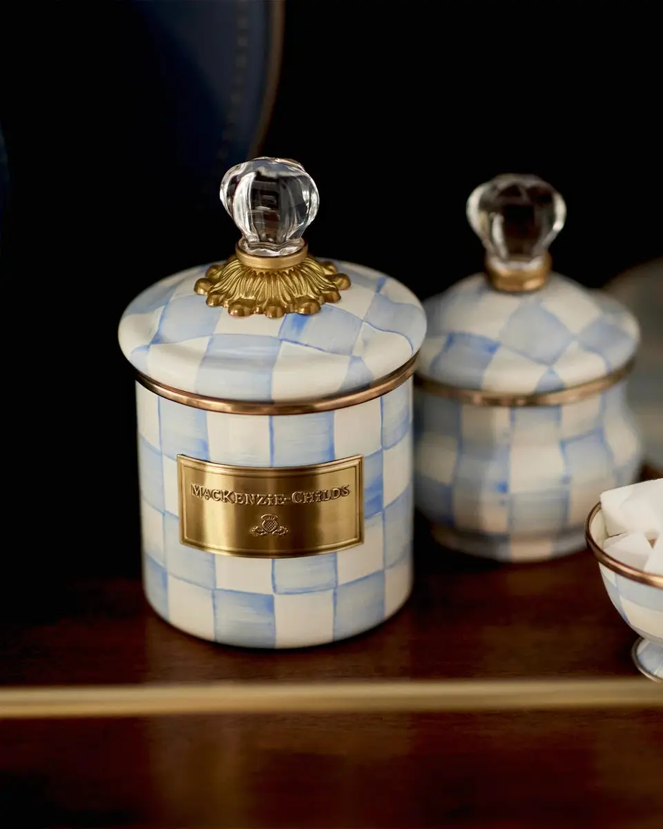 MacKenzie-Childs Sky Check Hand-Painted Enamel Storage Container | Thumbnail 3